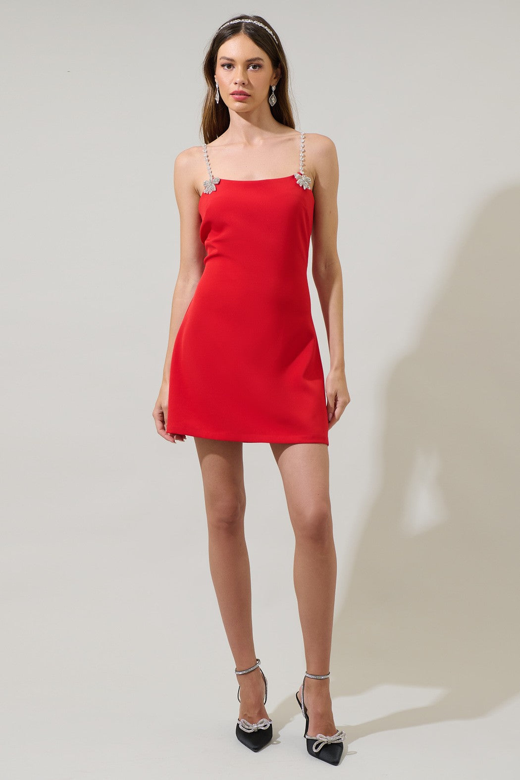 Bow Mini Dress Red