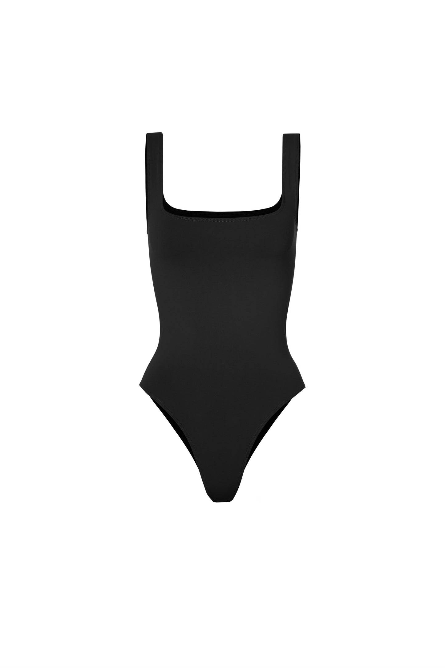 Black Square Neck Bodysuit
