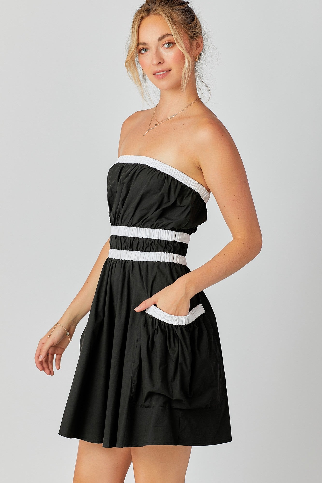 Contrast Dress Black