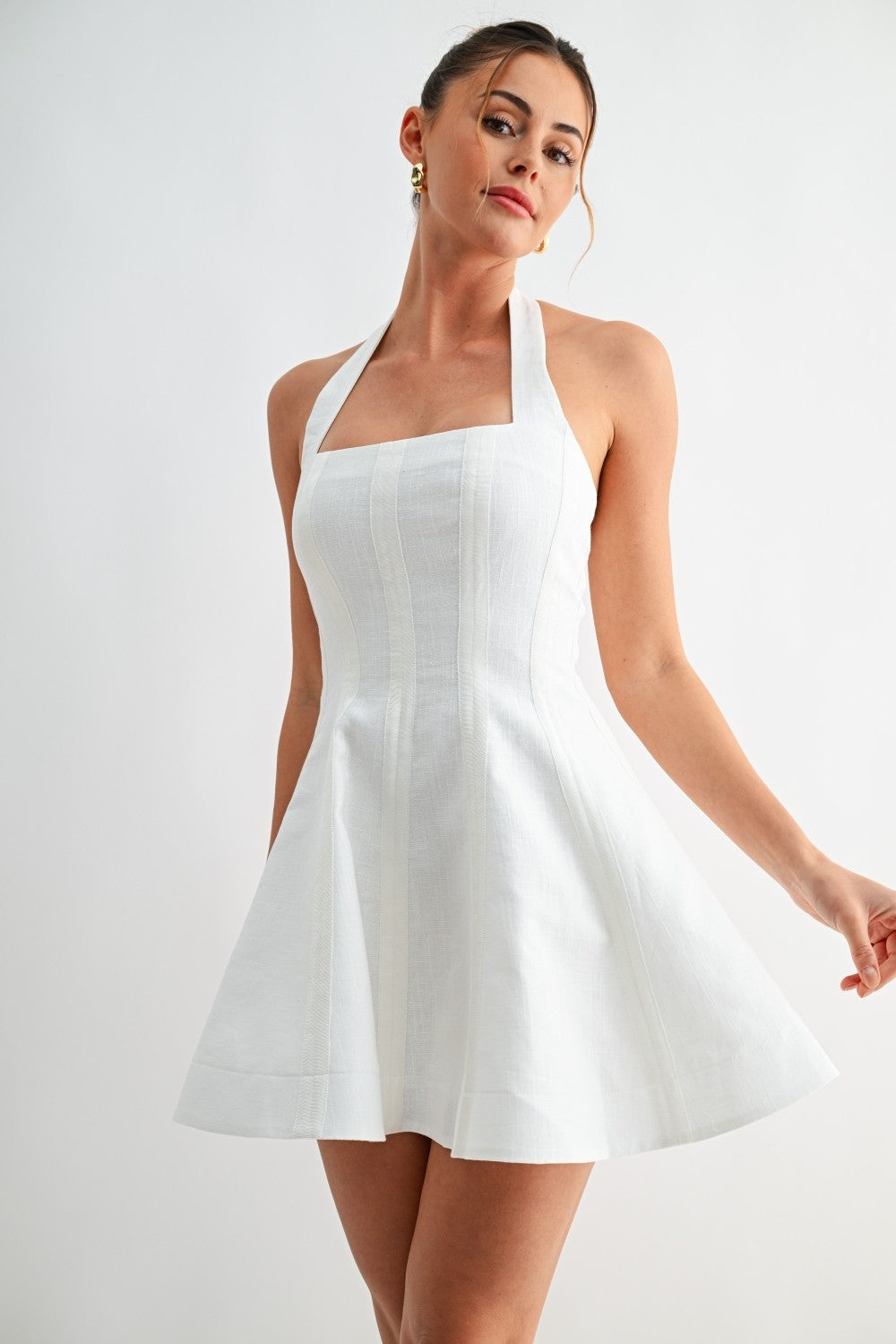 Linen Halter Mini Dress