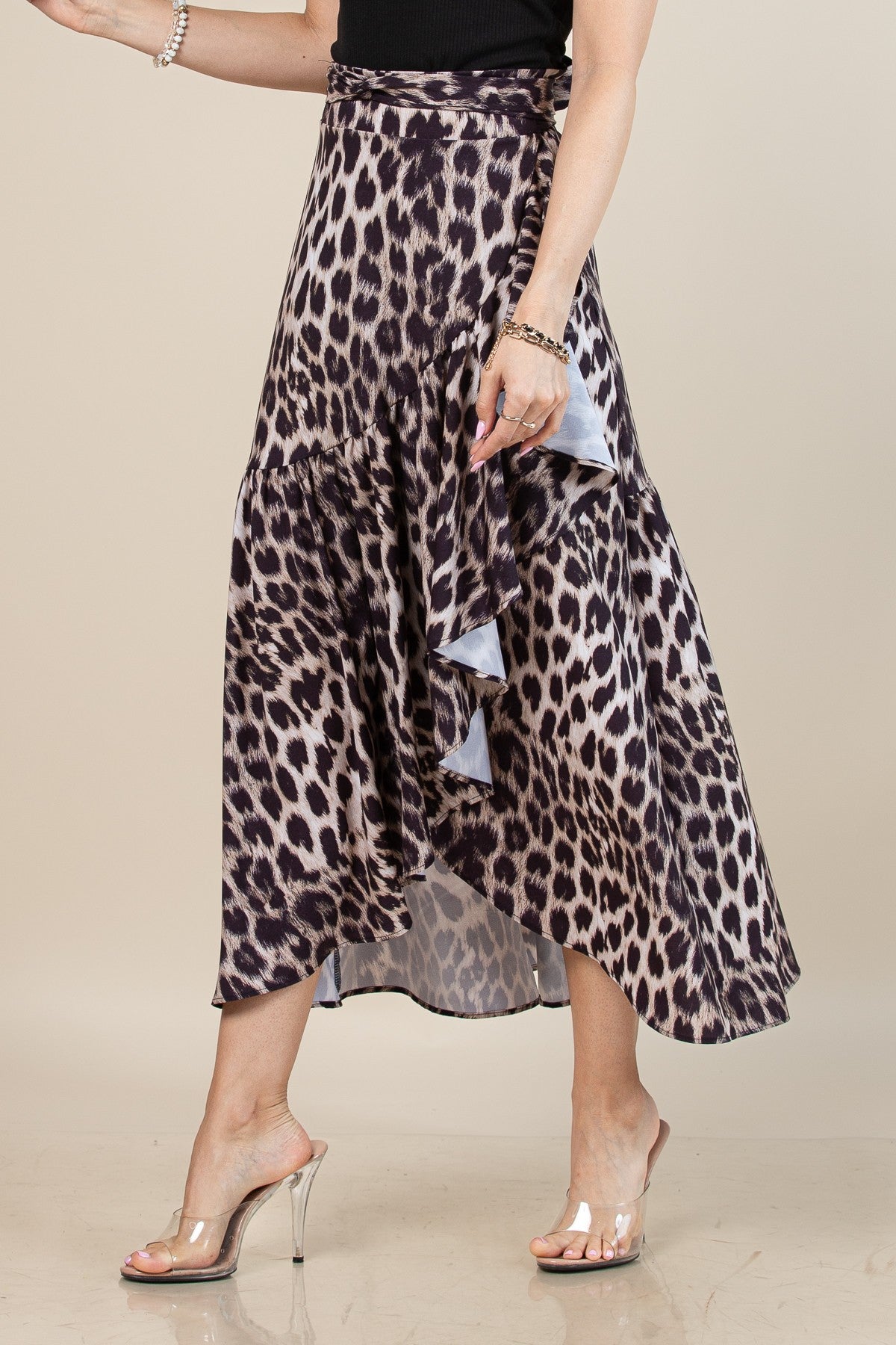 Animal Print Wrap Around Skirt