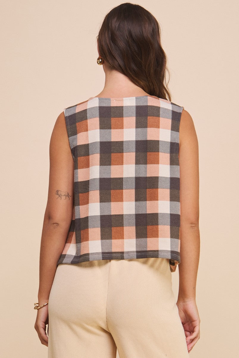 Plaid Tie Vest