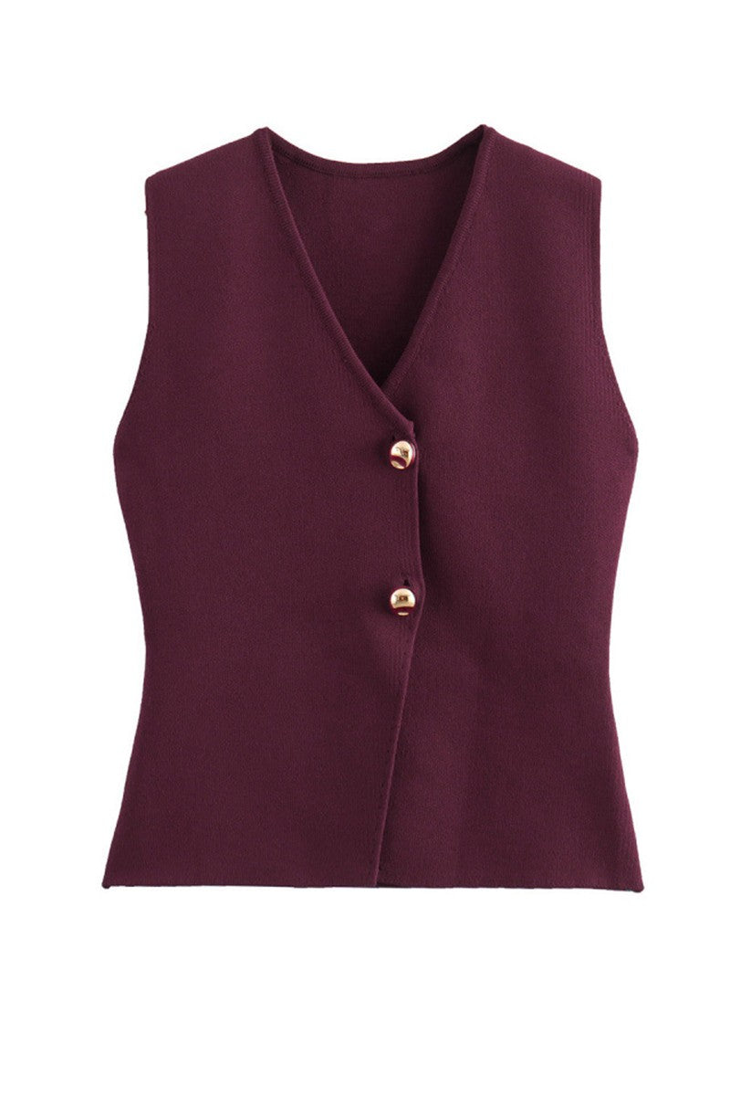 Burgandy Vest Top