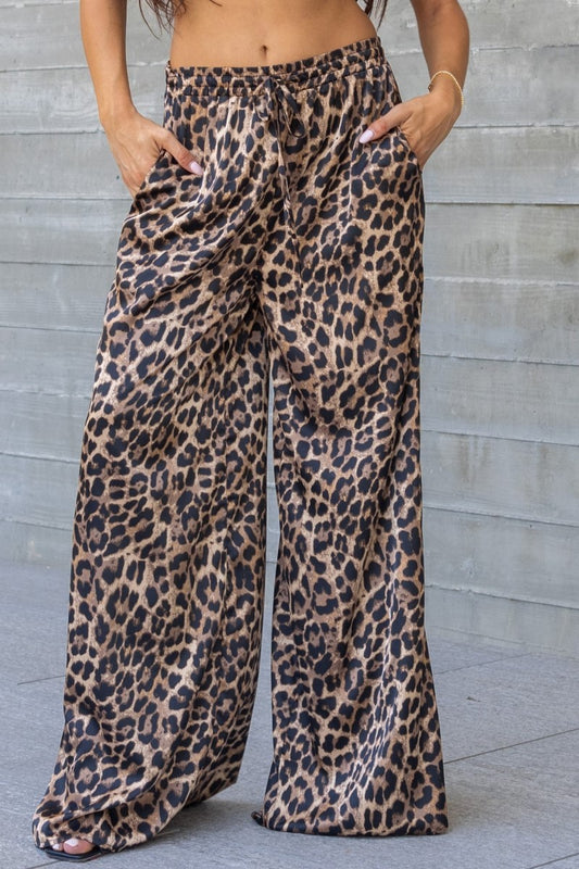 Leopard Satin Pant