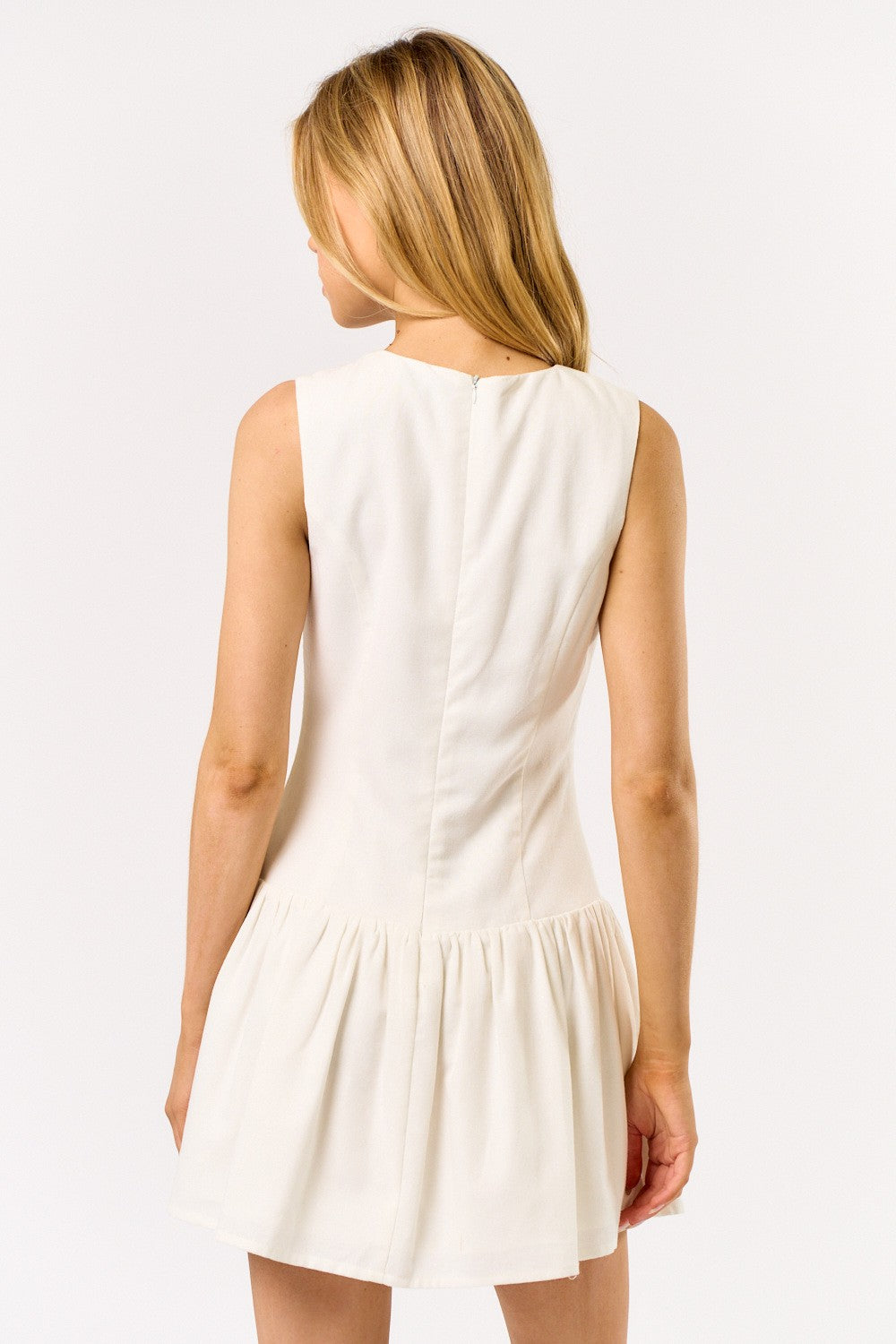 Off White Button Down Mini Dress