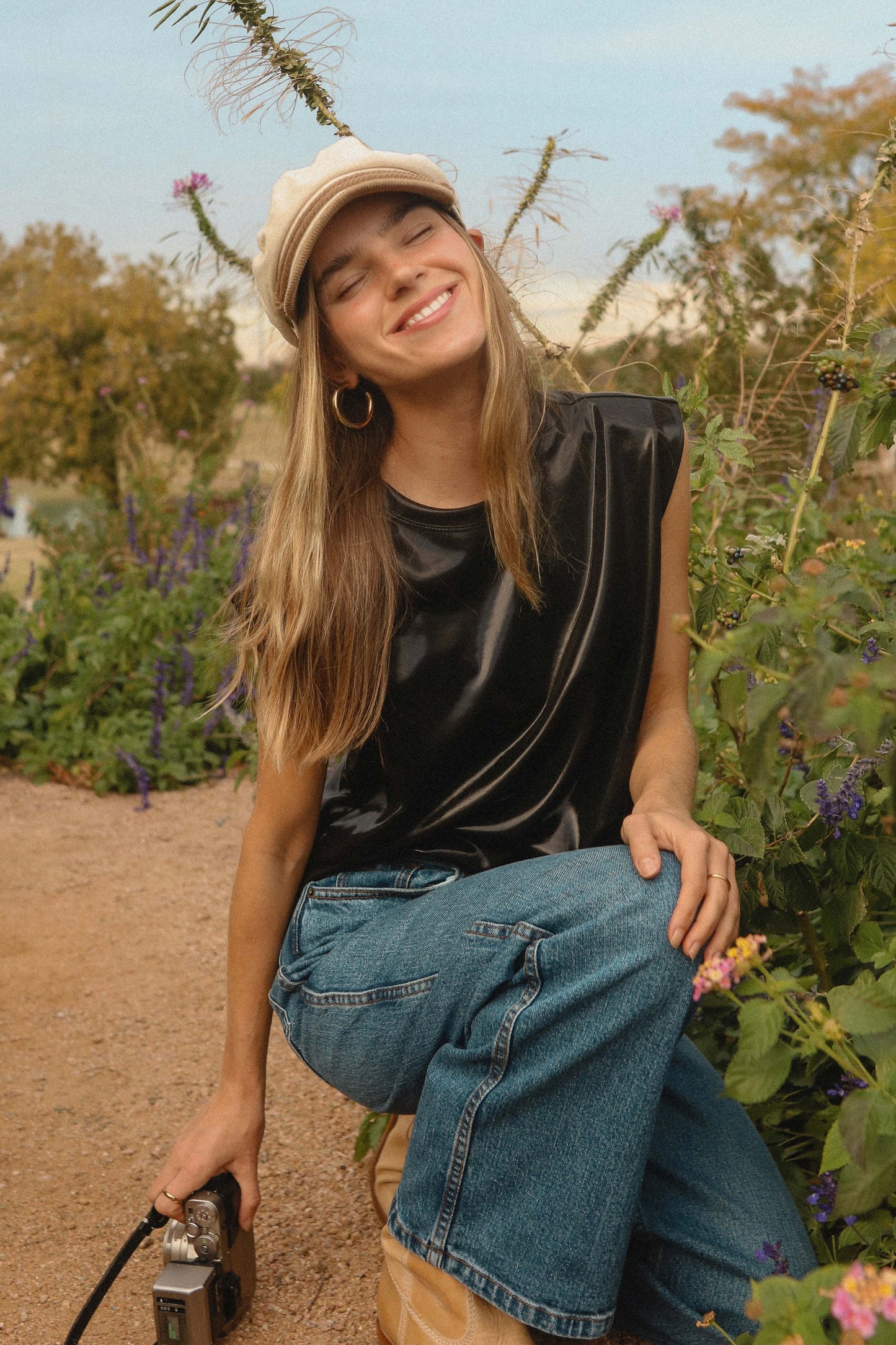 Black Metallic Muscle Tee