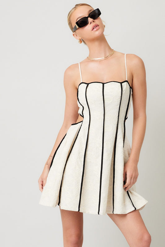 Embroidery Cut Out Back Dress