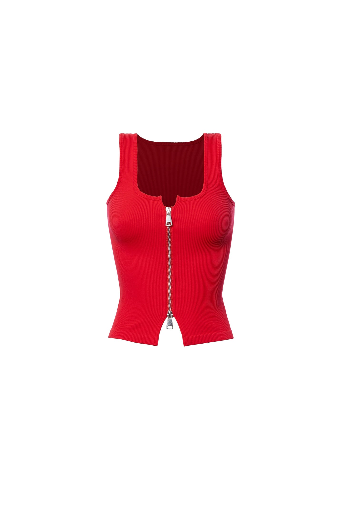 Red Zipper Tank Top