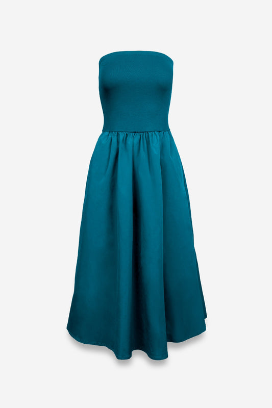 Teal Tube Top Dress