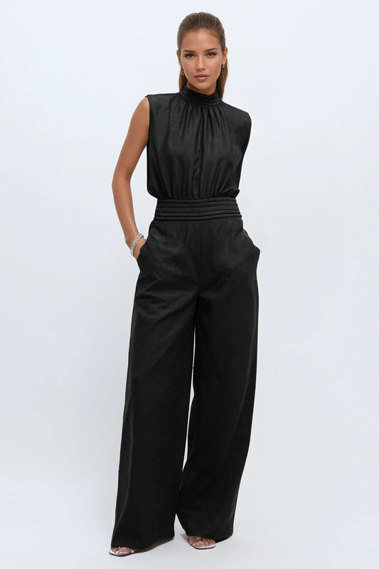 Black High Neck Jumpsuit