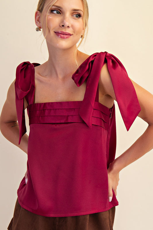 Shoulder Lace Tie Top