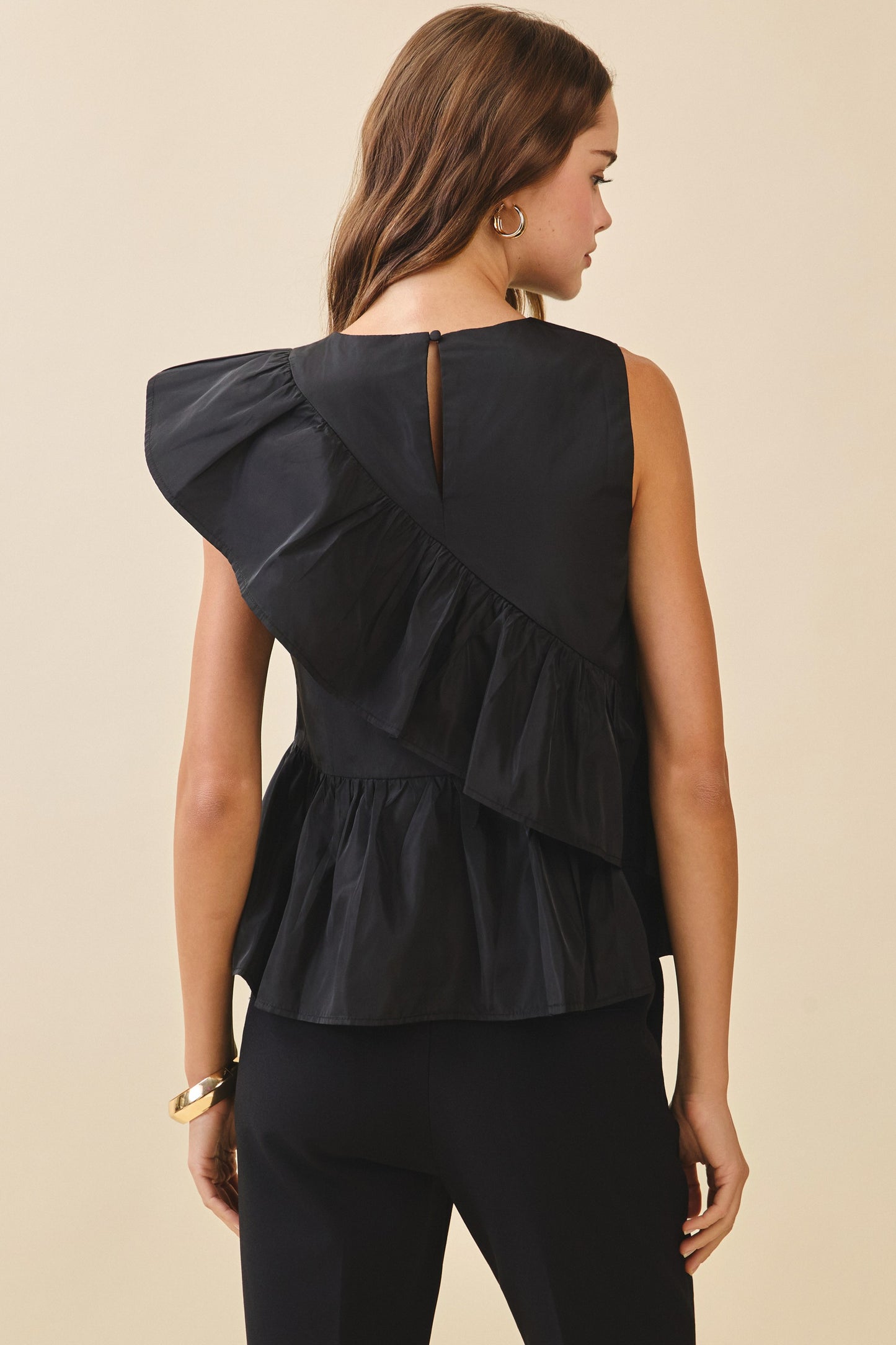 Black Ruffle Top