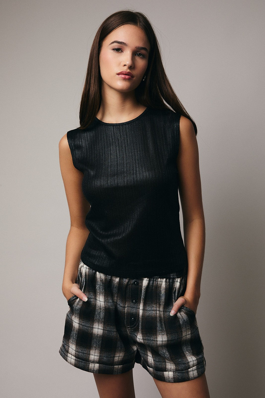 Ellie Glitter Top Black