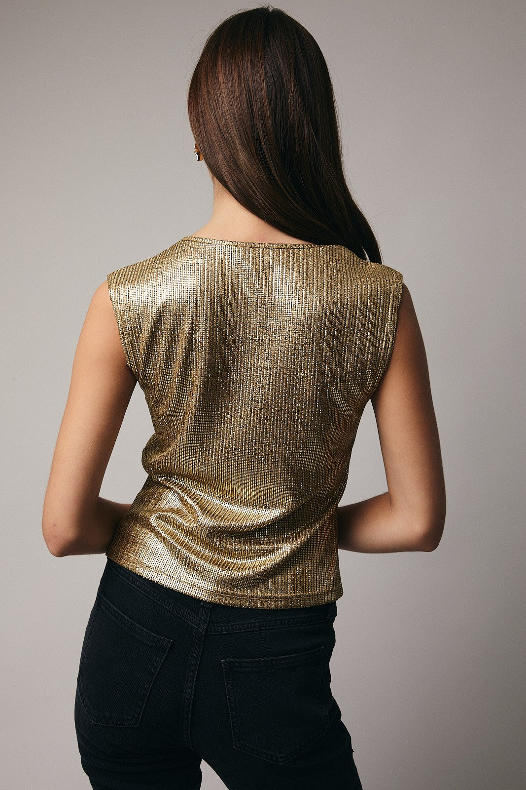 Ellie Glitter Top Gold