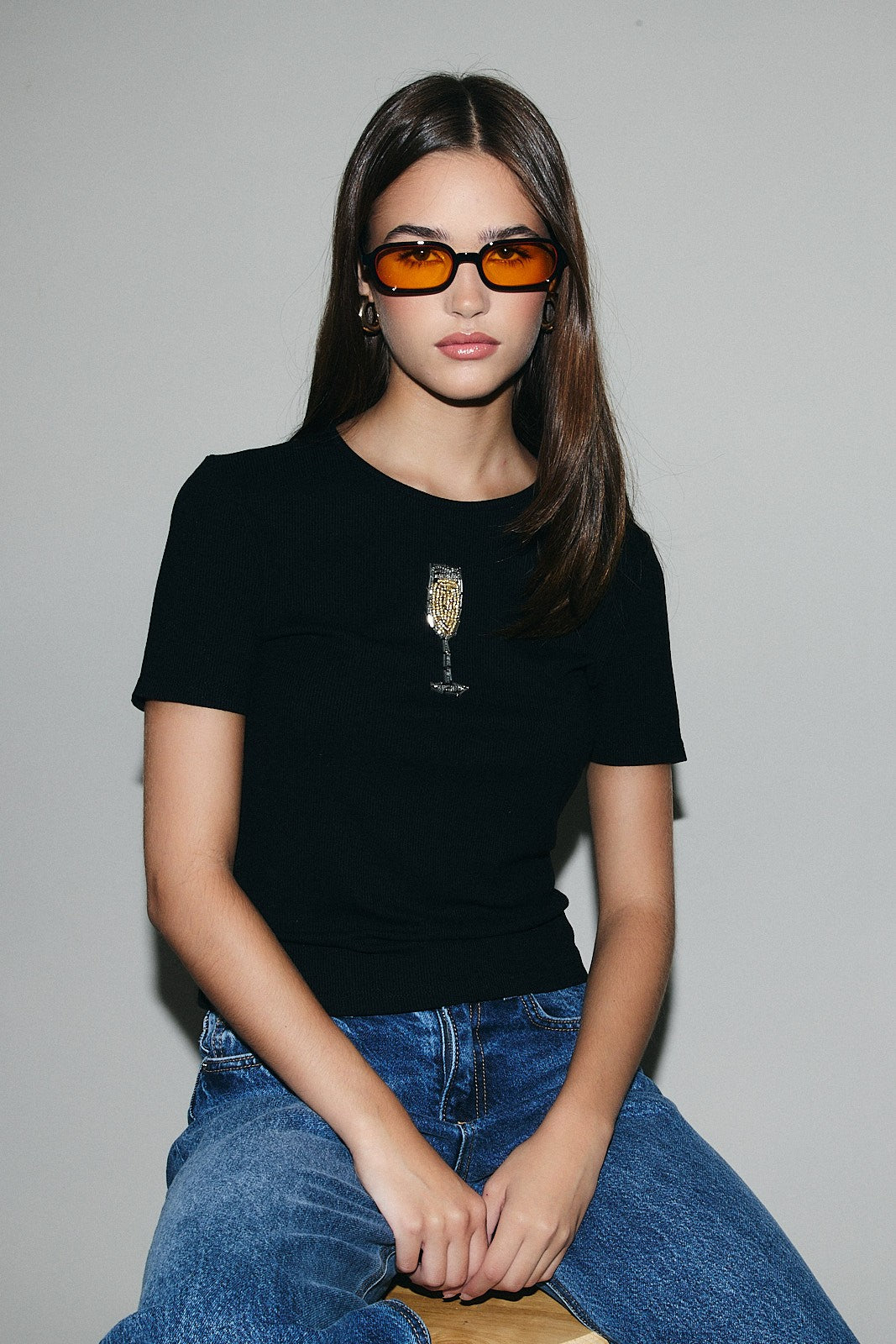 Champange Beads Rib Top