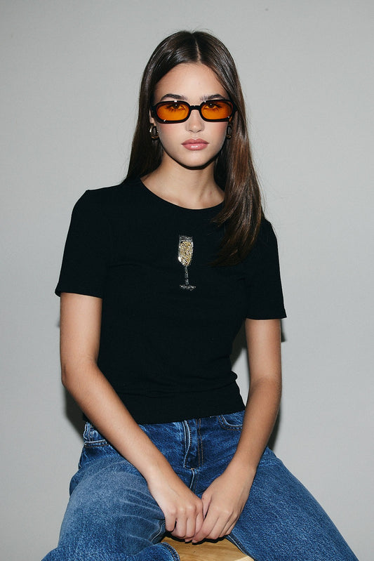 Champange Beads Rib Top