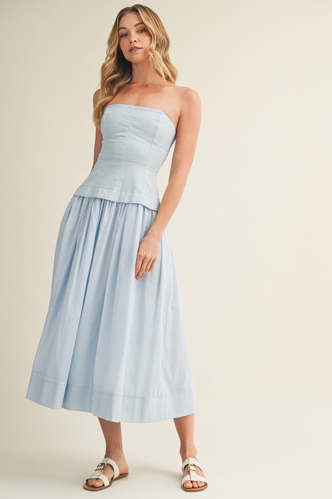 Light Blue Midi Dress