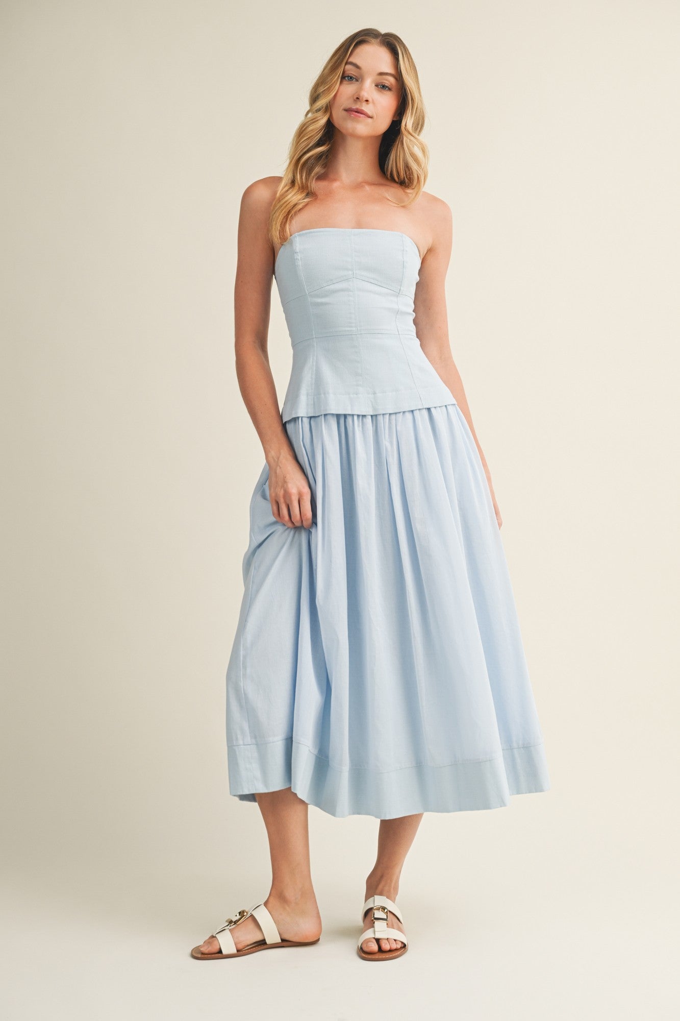 Light Blue Midi Dress