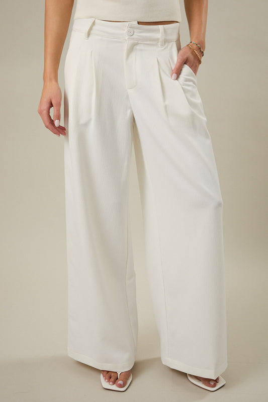 High Waist Pleat Detail Suited Trouser