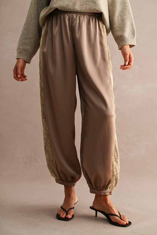 Satin Balloon Pants Mocha