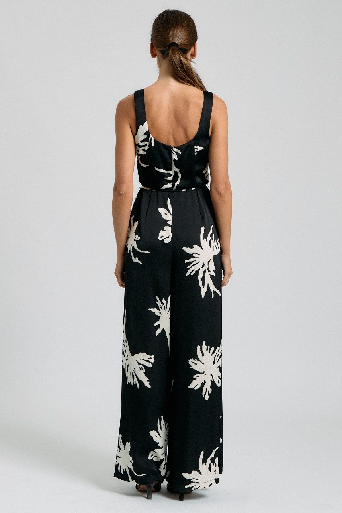 Floral Black and Ivory Jumpsuit