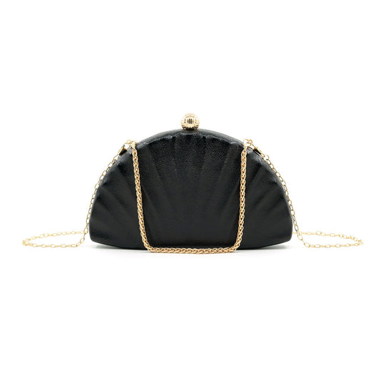 Shell Black Clutch
