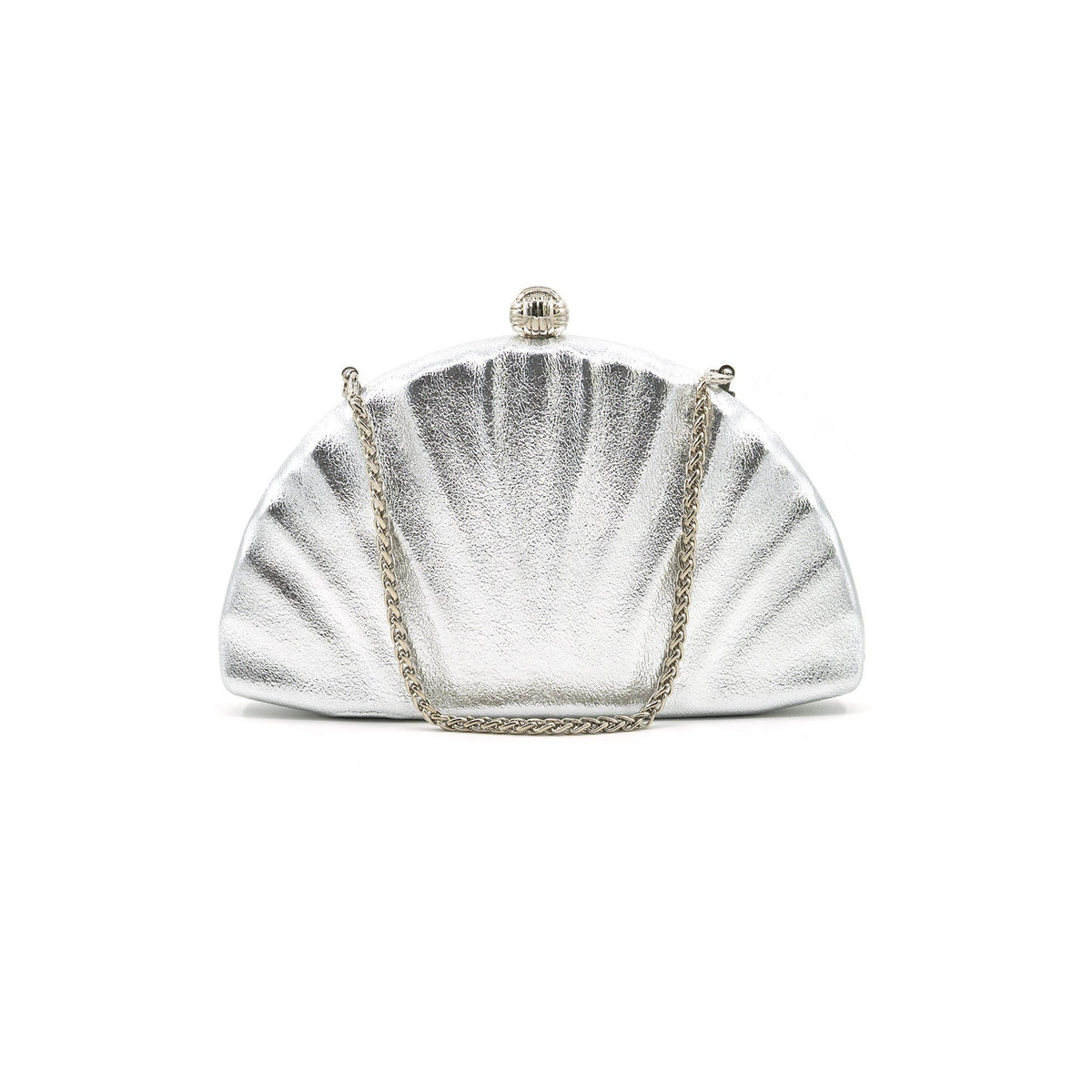 Shell Silver Clutch