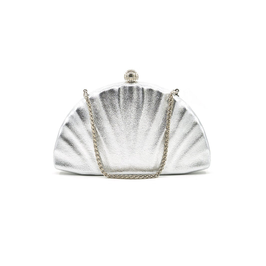 Shell Silver Clutch