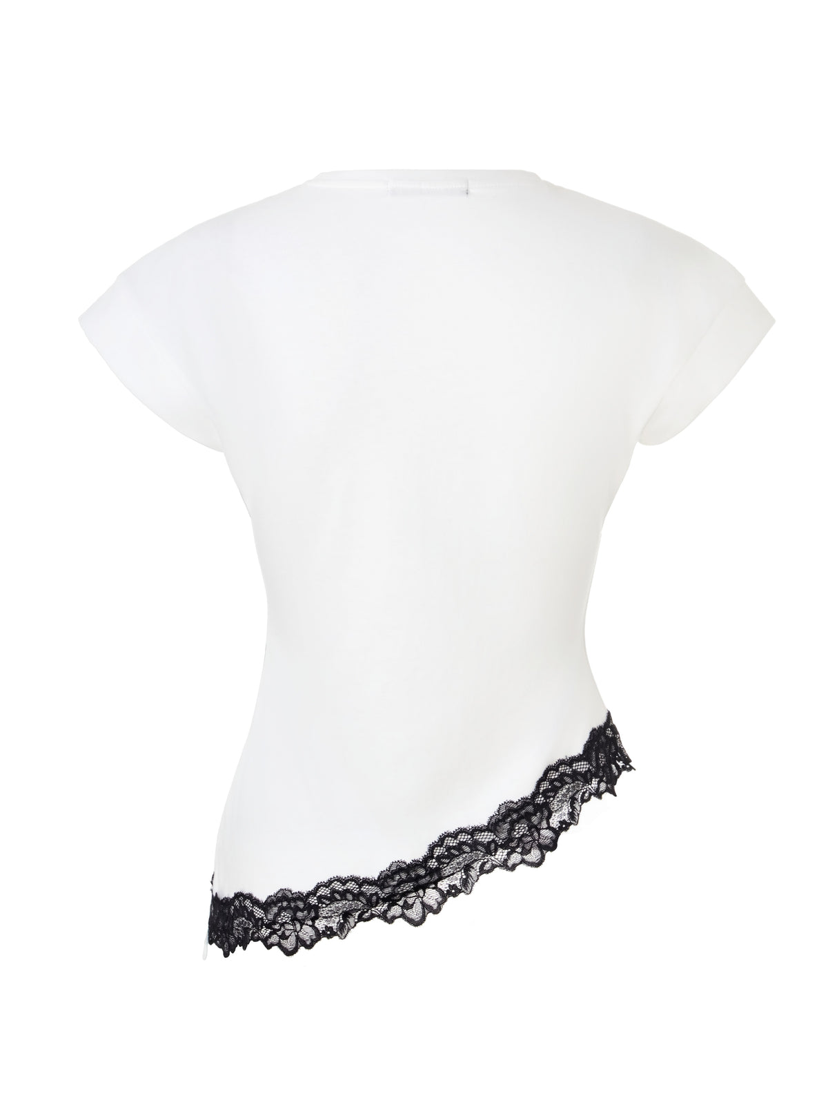 Ivory Corset Waist Asymm Hem Tee