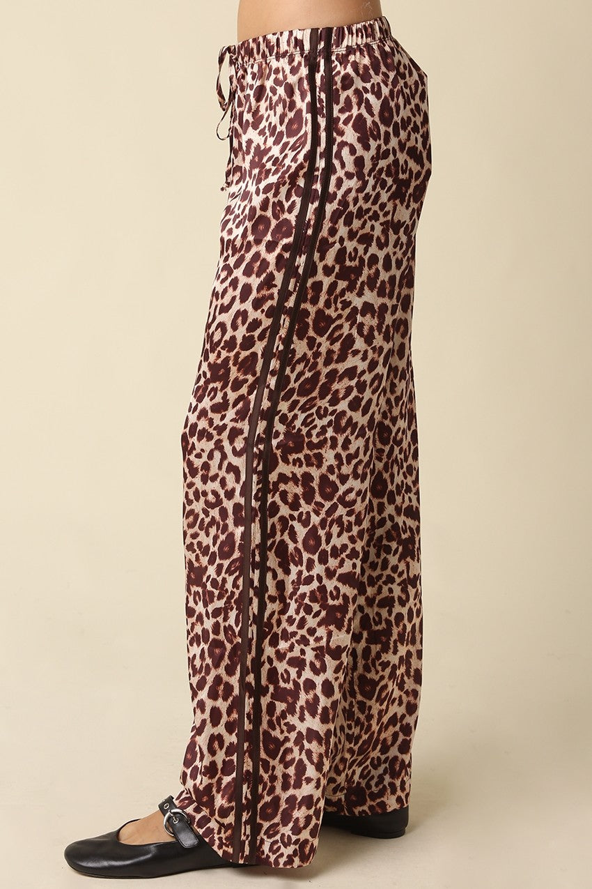 Leopard Satin Pants