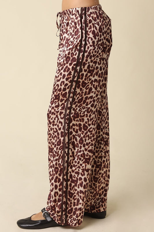 Leopard Satin Pants