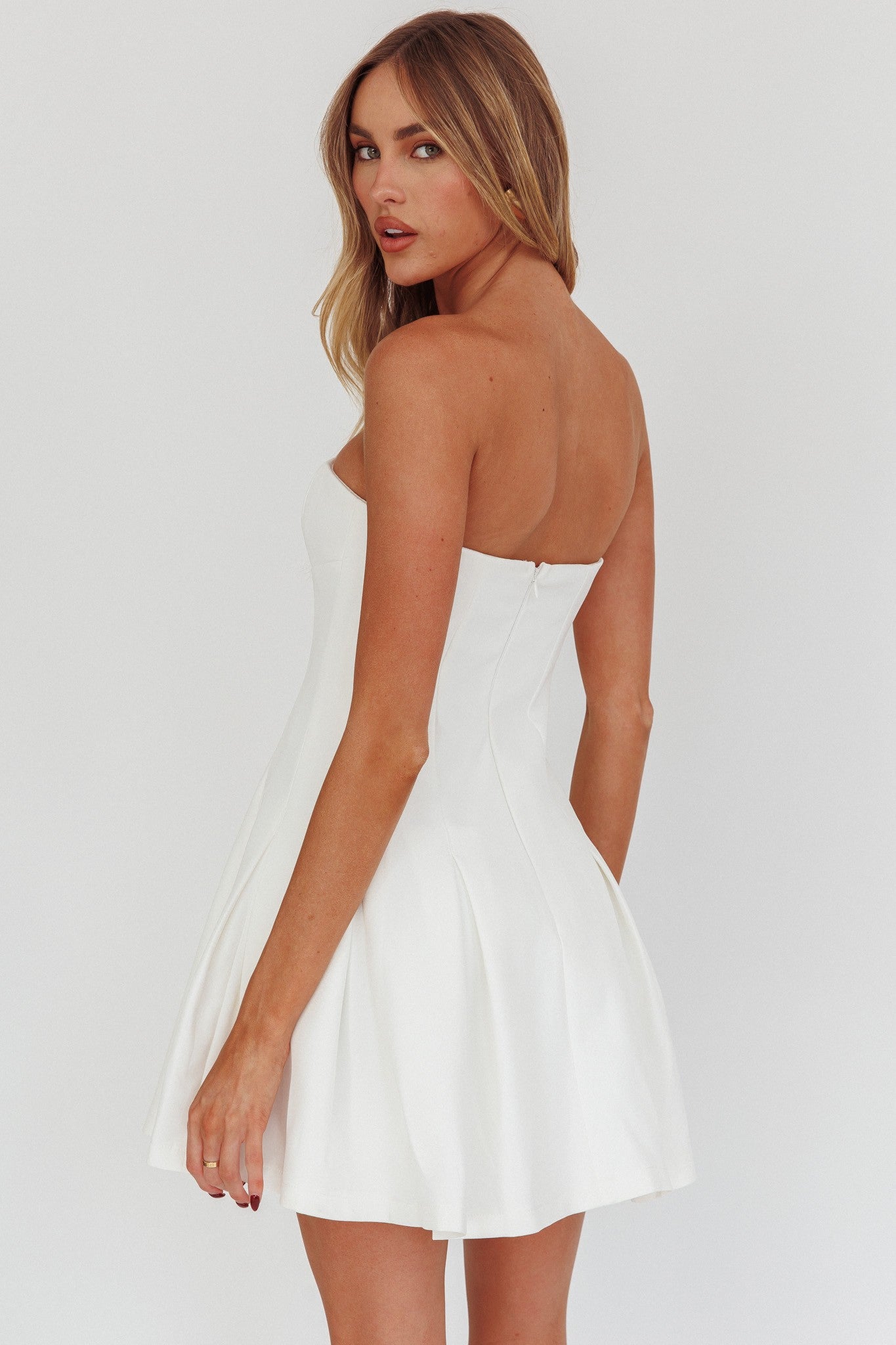 Tube Top Solid Mini Dress