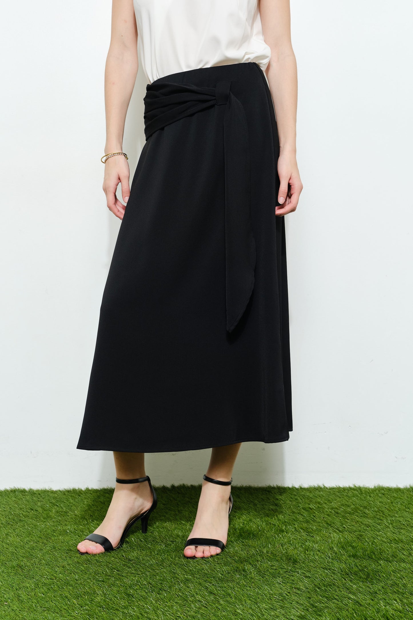 Black Draped Skirt