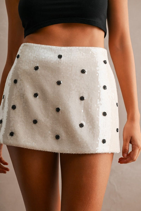 Sequin Polka Dot Skort