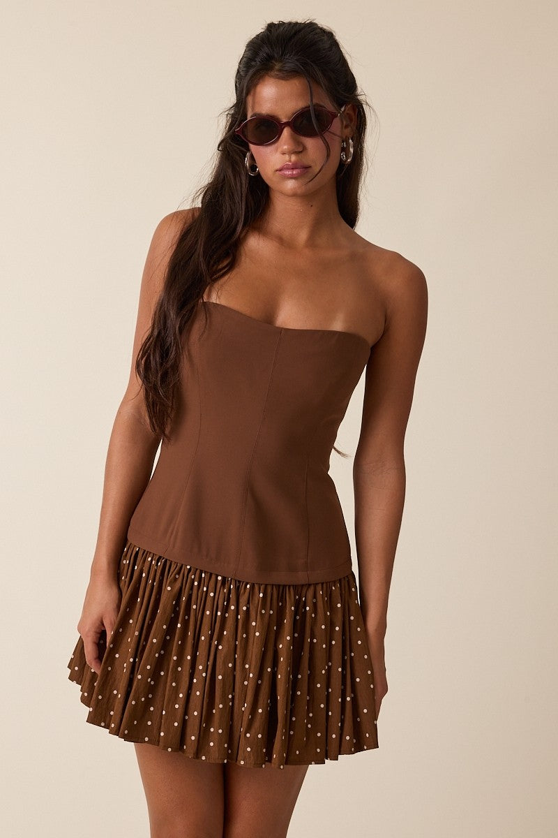 Polka Dot Tube Mini Dress