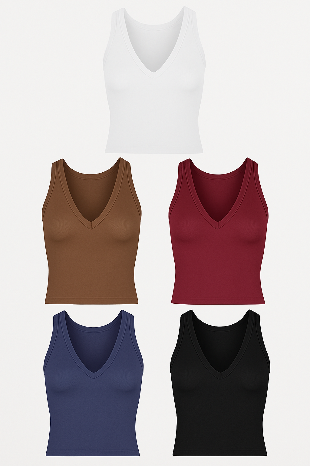 Basic Tops V-Neck Ribbed