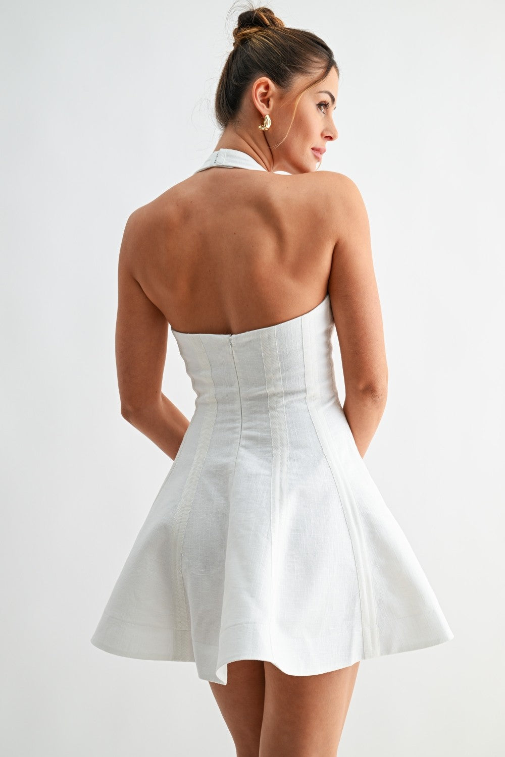 Linen Halter Mini Dress