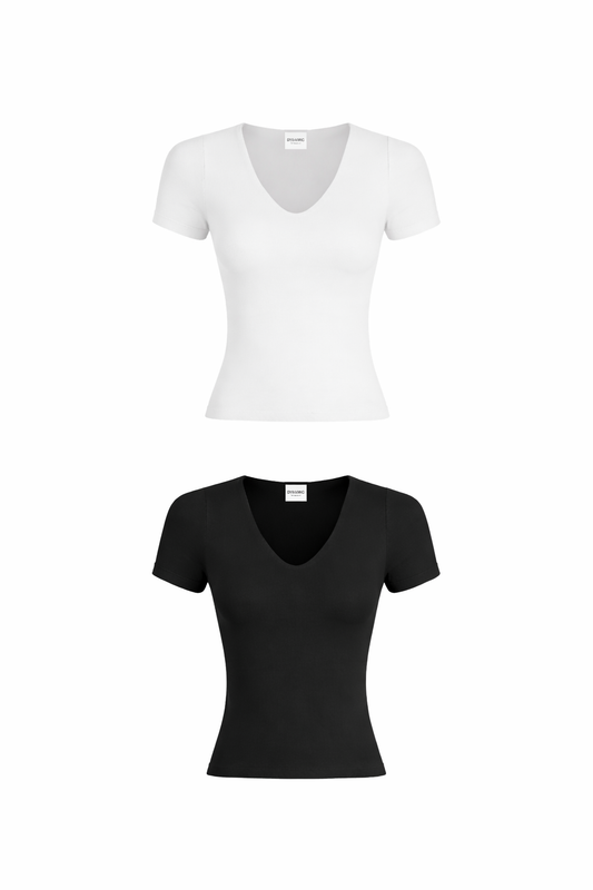 V Neck Short Sleeve Basic
