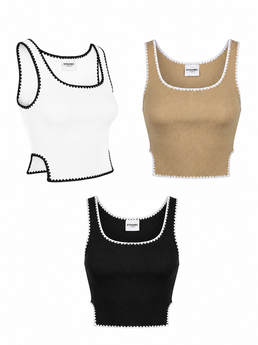 Ribbed Embroidery Basic Top