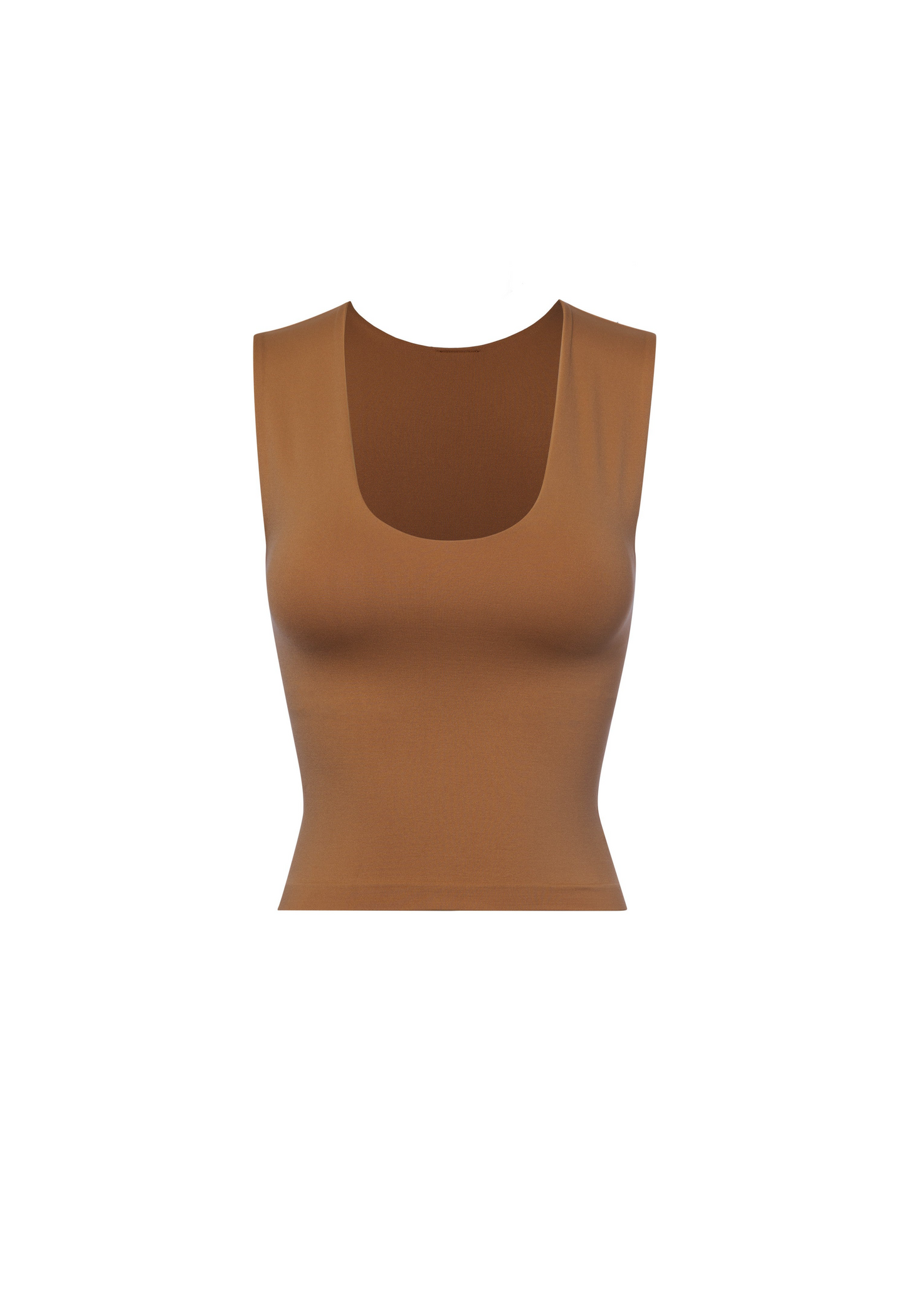 Burnt Brown Wide Shoulder Basic Top