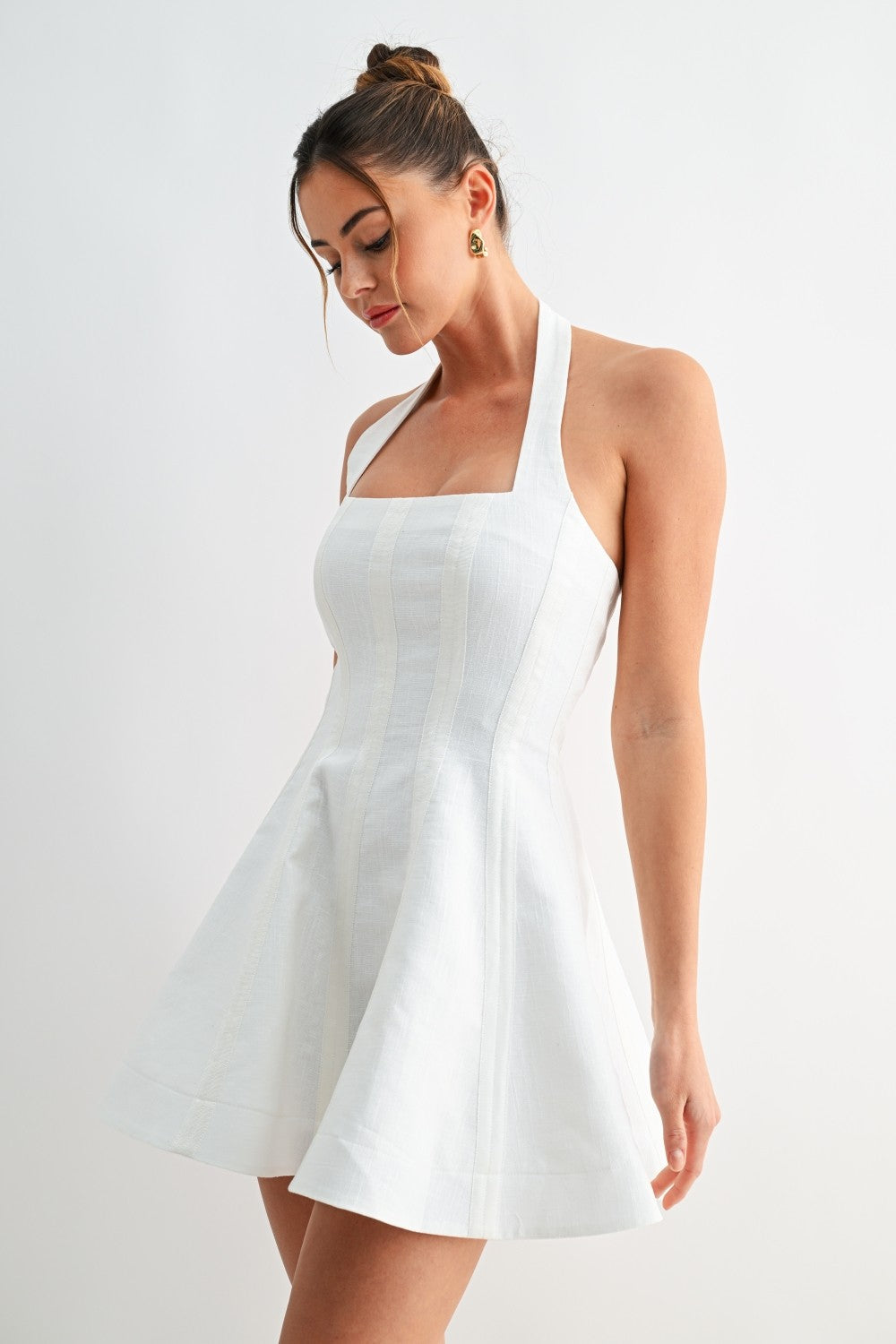 Linen Halter Mini Dress