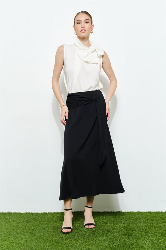 Black Draped Skirt