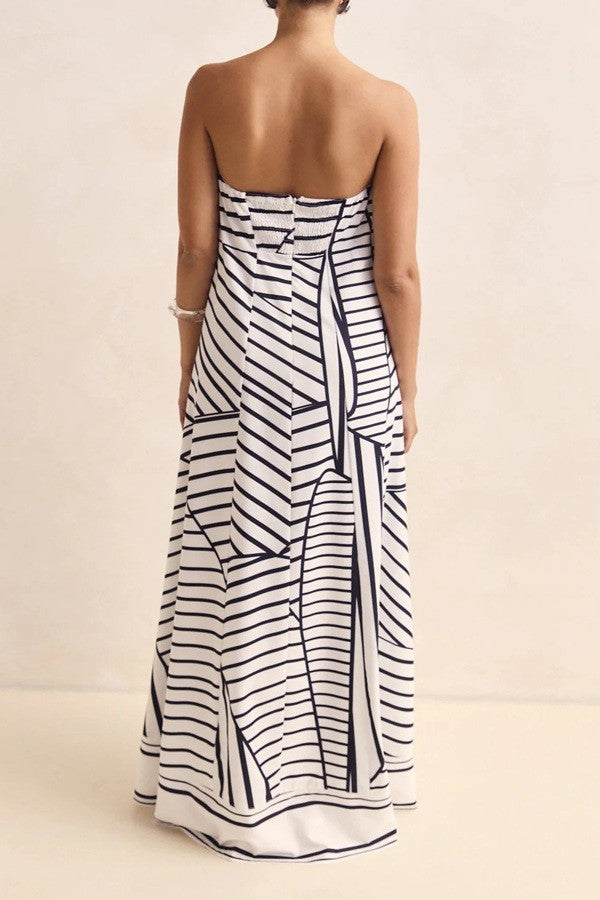Soleo Printed Strapless Tube Dress