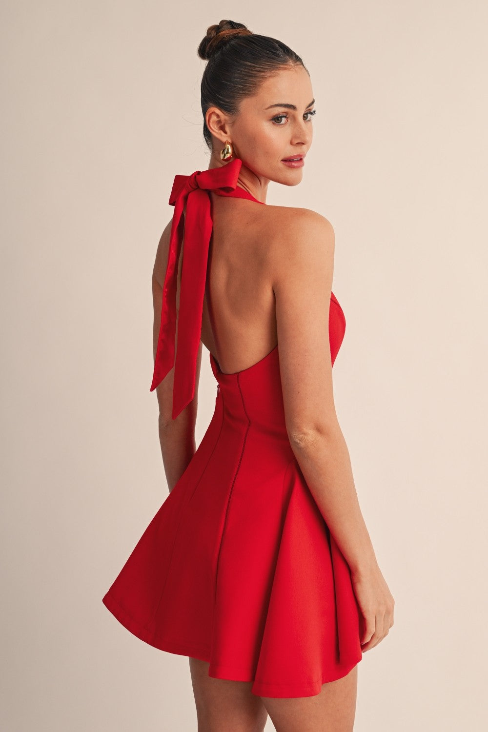 Veloure Red Mini Dress