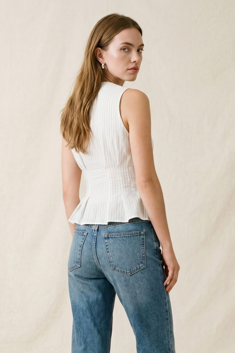 White and Blue Top