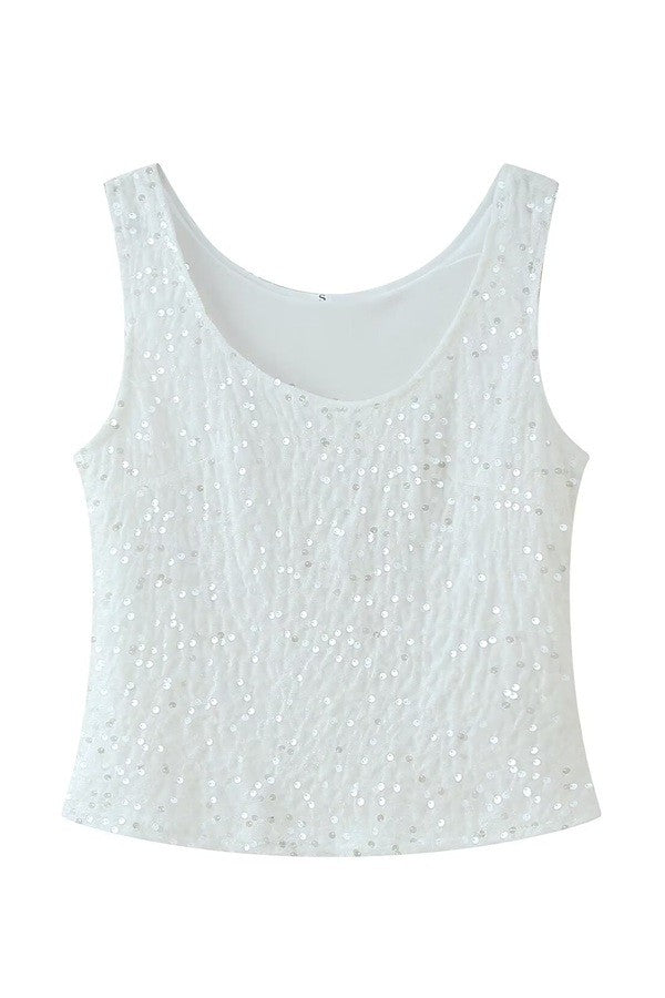 Sequin Sleeveless Top And Mini Skirt