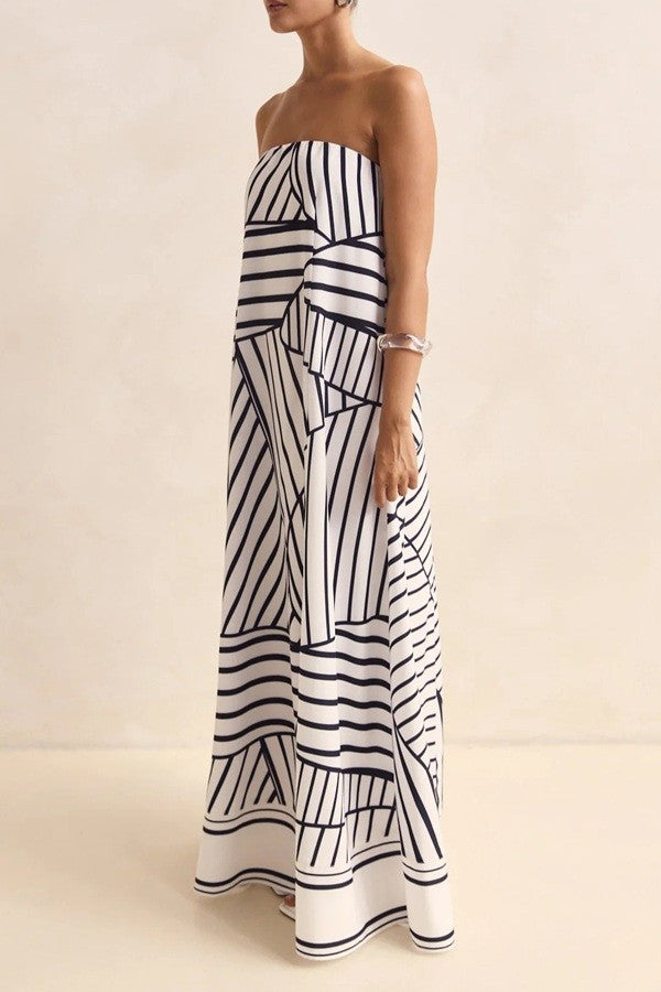 Soleo Printed Strapless Tube Dress
