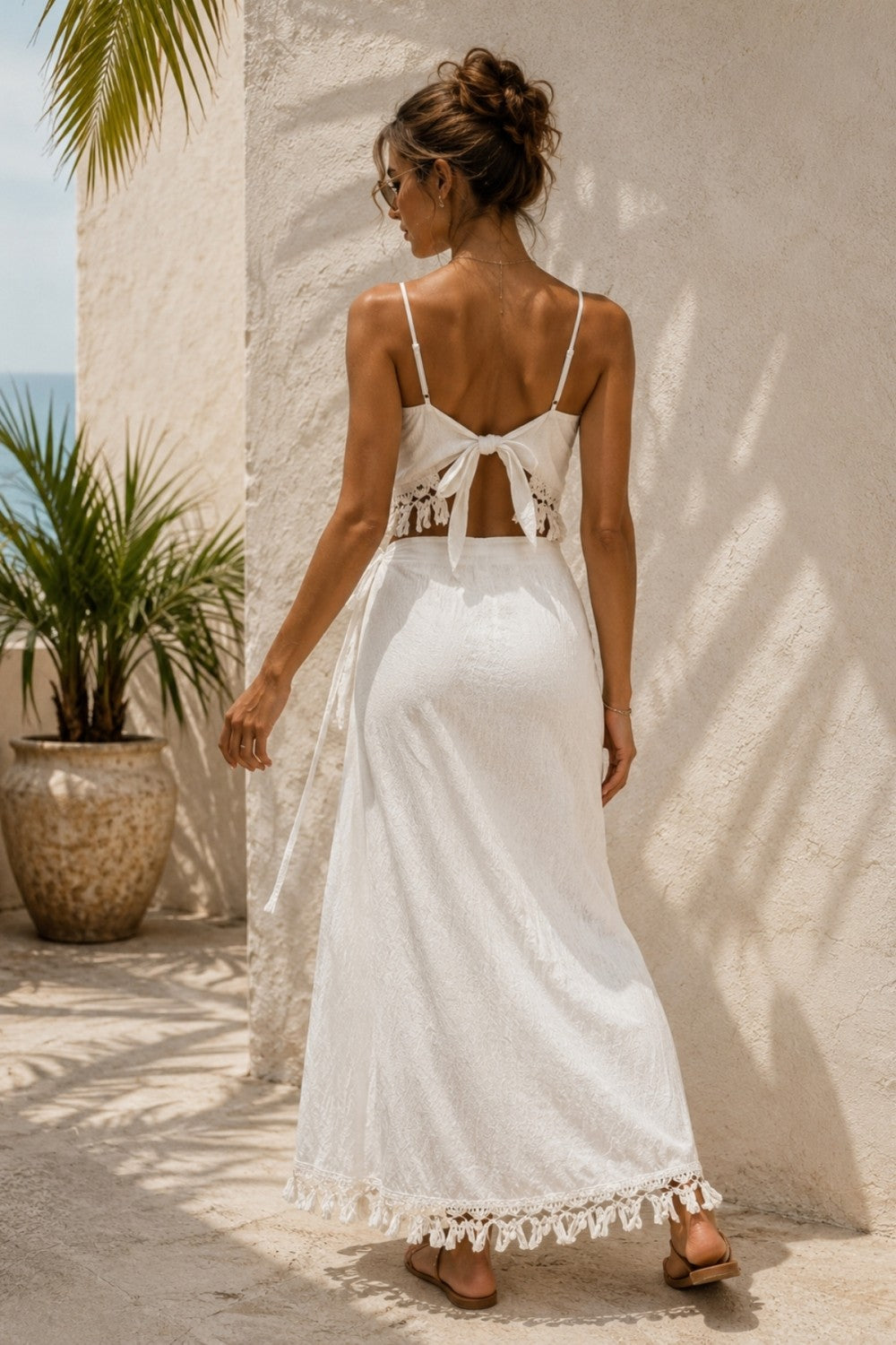White Fringe Set