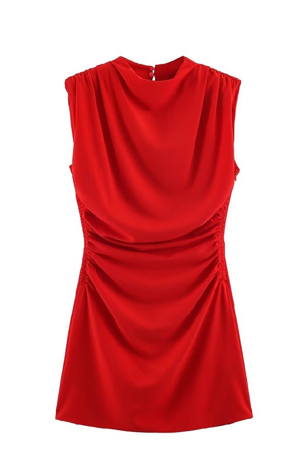 Red Draped Mini Dress