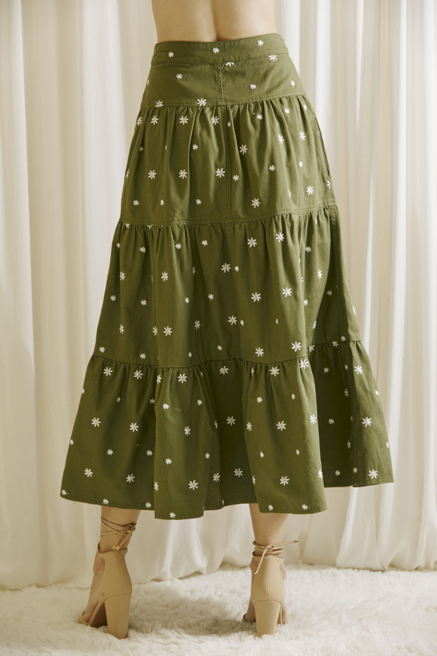 Daisy Green Denim Skirt